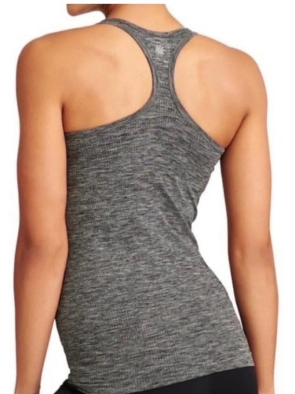 Athleta Tank Top Womens M Medium Gray Renew Seamless Racerback Fitted Stretch